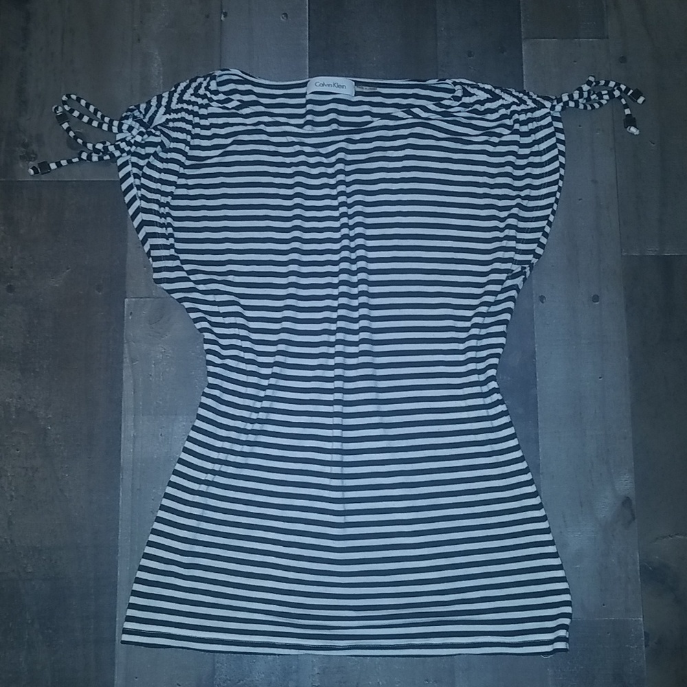 Calvin Klein Tie sleeve striped shirt